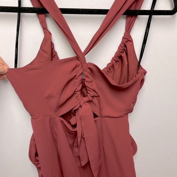 BCBGeneration Women's Cutout Crisscross Back Jumpsuit in Burnt Sienna, Size 6 - Picture 6 of 6